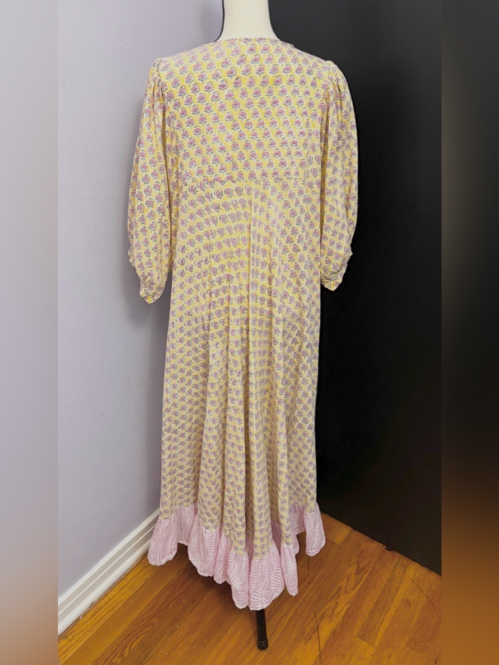 Vintage Made In India 100% Cotton Maxi Dress - Picture 2 of 2